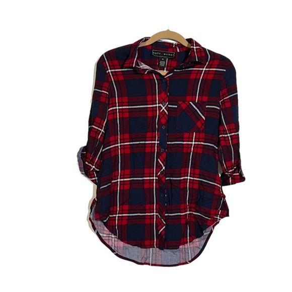 NWT Polly & Esther Women's Flannel Long Sleeve Lightweight Size Medium - Picture 1 of 5